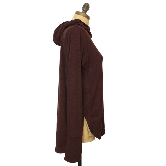 Athleta Hooded Cowl Neck Pullover Size M Knit Stretch Purple Long Sleeve EUC B37 - Picture 2 of 5